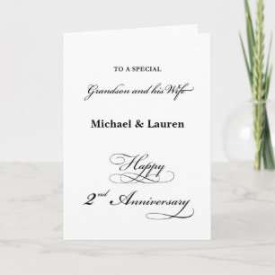 Carte Script élégant de Grandson et de sa femme du 2e an