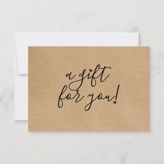 Carte Script Hearts Rustique Kraft Certificat cadeau (Devant)