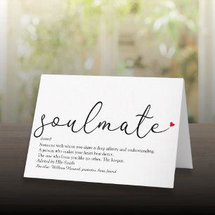 Carte Script Love Coeur Soulmate Définition