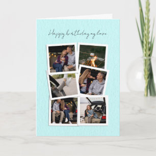 Carte Script manuscrit Joyeux Anniversaire Photo Collage