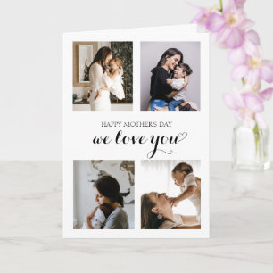 Carte Script minimaliste moderne Coeur Joyeux fête des m