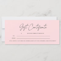 Script moderne Certificat cadeau d'entreprise Blus