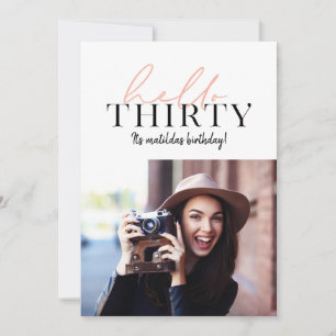 Carte Script moderne et photo géométrique 30e anniversai