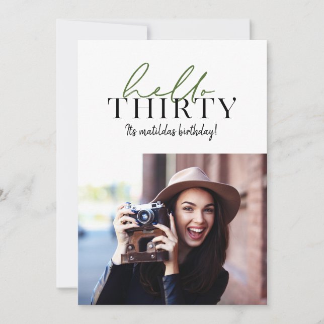 Carte Script moderne et photo géométrique 30e anniversai (Devant)