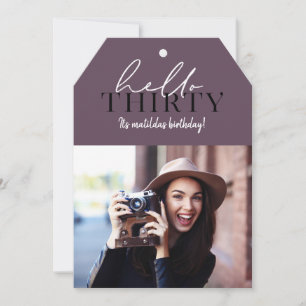 Carte Script moderne et photo géométrique 30e anniversai