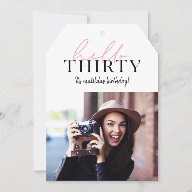 Carte Script moderne et photo géométrique 30e anniversai (Devant)