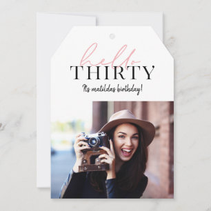 Carte Script moderne et photo géométrique 30e anniversai