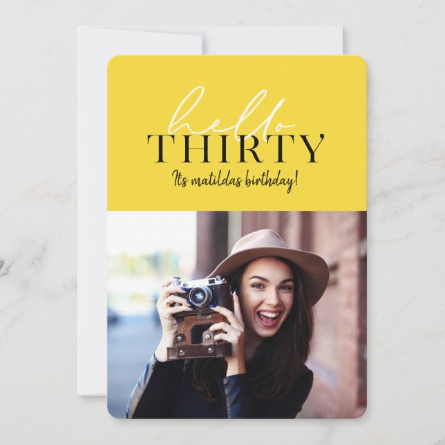 Carte Script moderne et photo géométrique 30e anniversai (Devant)