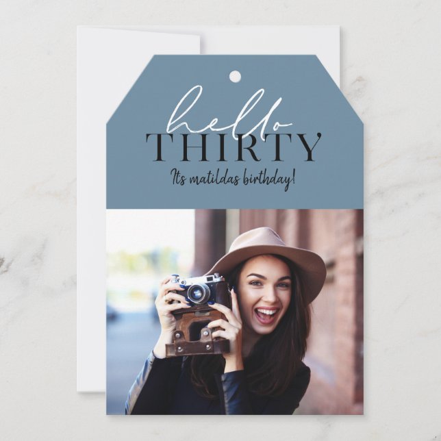 Carte Script moderne et photo géométrique 30e anniversai (Devant)