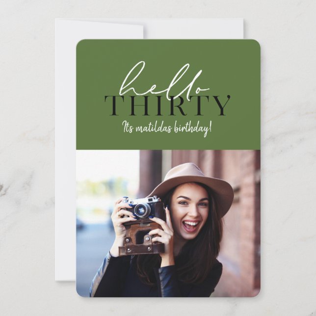 Carte Script moderne et photo géométrique 30e anniversai (Devant)