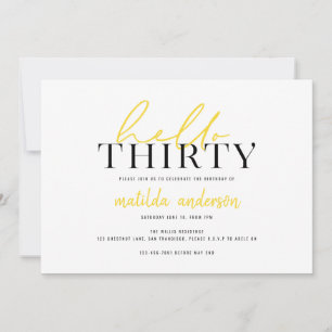 Carte Script moderne et trentième anniversaire géométriq