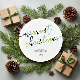 Carte Script moderne "Joyeux Noël" Photo de vacances