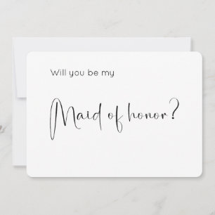 Carte Script moderne Maid of Honor Proposition d'invitat