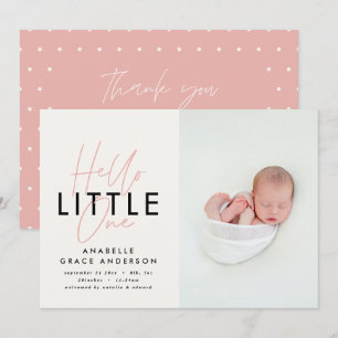 Carte Script moderne photo bonjour petit un