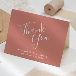 Carte Script moderne Terracotta Mariage Merci 