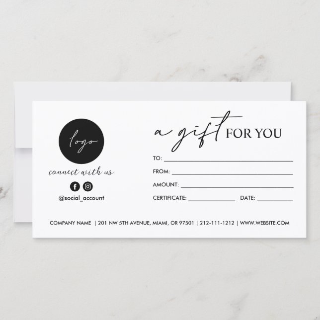 Carte Script moderne UN CADEAU POUR VOUS LOGO SOCIAL ICO (Devant)