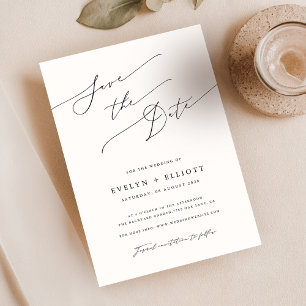 Carte Script Simple Élégant Mariage Moderne Enregistrer 