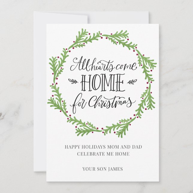 Carte Script Tous Les Coeurs Reviennent À La Maison Pour (Devant)