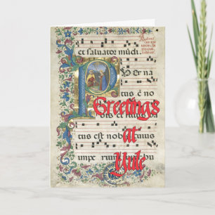 Carte Script Yuletide vintage illuminé