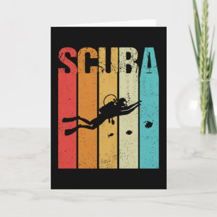 Carte Scuba Diver Vintage Rétro