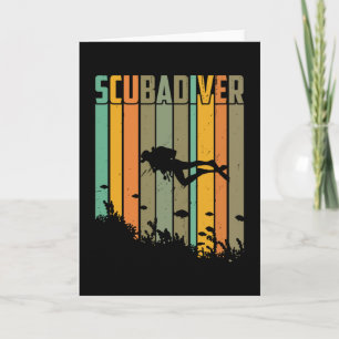 Carte Scuba Diver Vintage Rétro