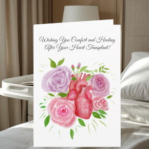 Carte Se sentir mieux après une greffe cardiaque Roses d