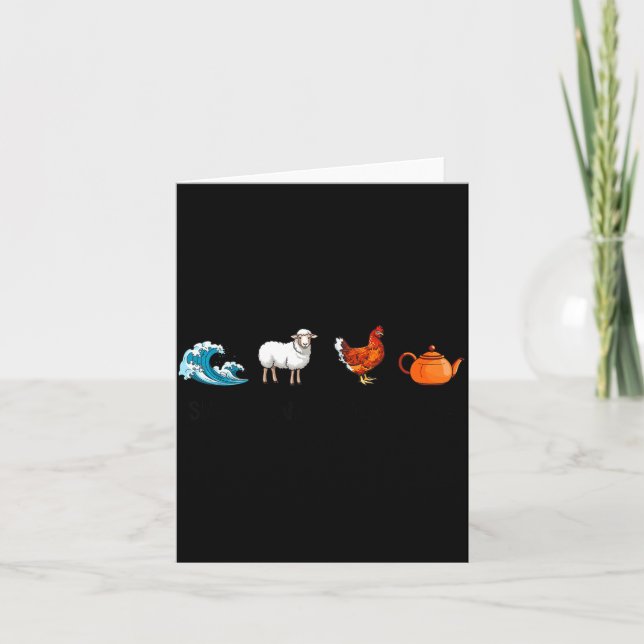 Carte Sea Ewe Hen Tea Funny Joke Saying Quote Men Women  (Devant)
