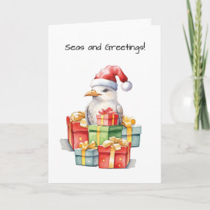 Carte Seagull à Santa Hat Noël Cadeaux amusants