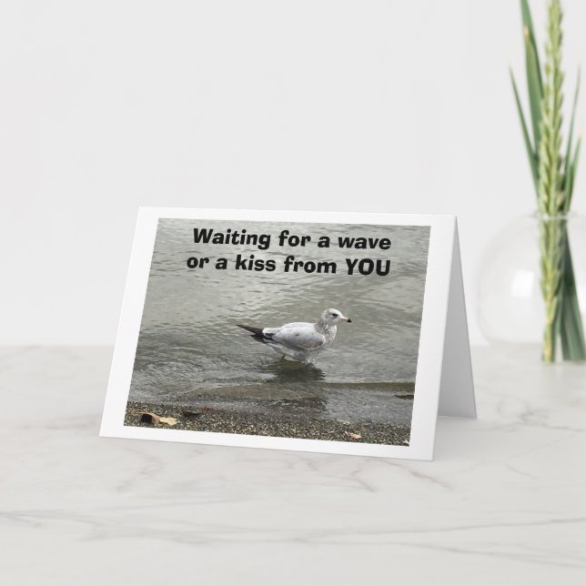 CARTE SEAGULL ATTEND VAGUE OU "UN KISS DE VOUS" (Devant)