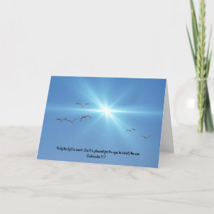 Carte Seagulls Sun Scripture Note Card Ecclesiastes 11:7