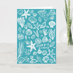 Carte Seashells Beach Shells Ocean Joyeux anniversaire