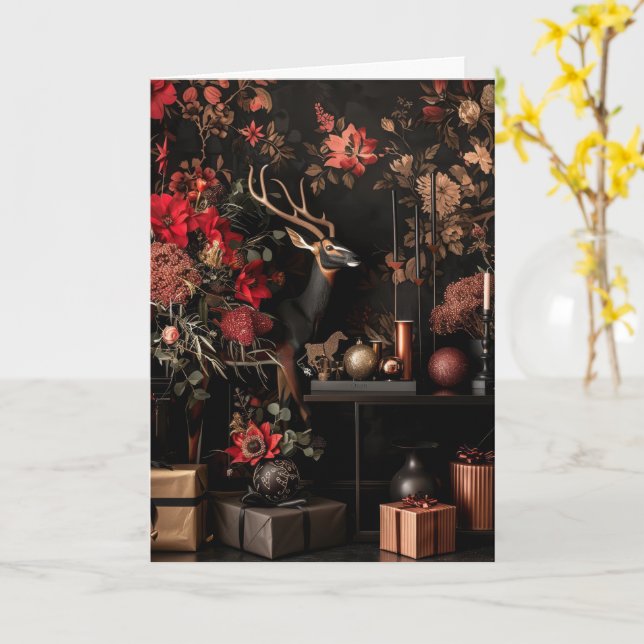 Carte Seasonal Greeting Card • Luxe Christmas Aesthetic (Fleur jaune)