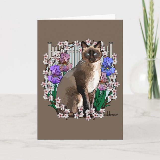 Carte Seasons Chats - Jardin de printemps (Devant)
