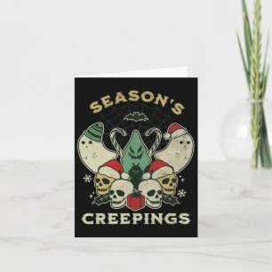 Carte Seasons Creeps Amusant Halloween Graphique de Noël