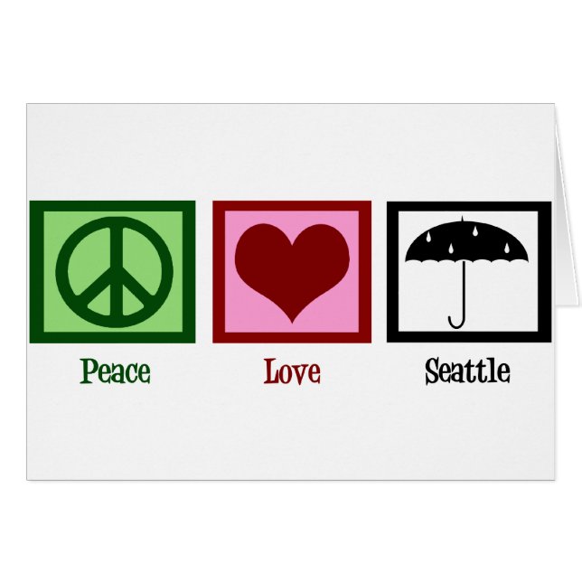 Carte Seattle Peace Love (Devant horizontal)