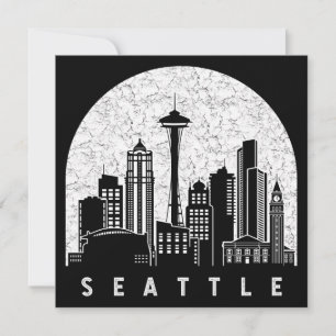 Carte Seattle Washington Skyline