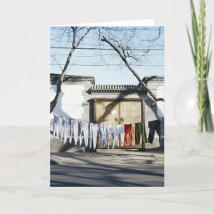 Carte Séchage de blanchisserie sur des cordes à linge