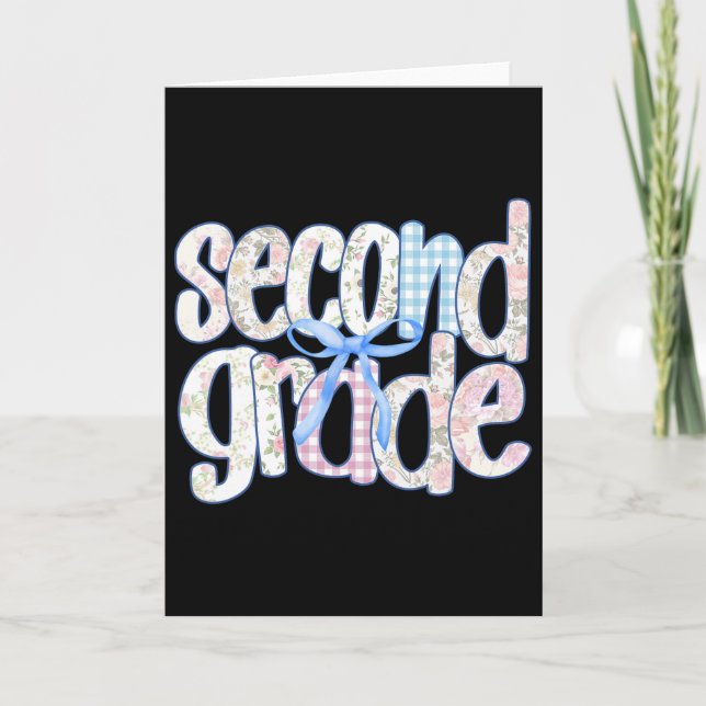 Carte Second Grade Coquette Bow Teachers Kids First Day  (Devant)