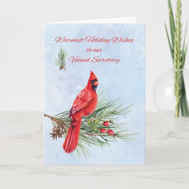 Carte Secrétaire Appréciation Affaires Noël Cardinal (Devant)