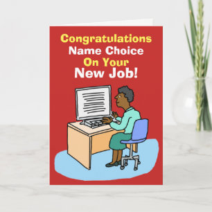 Carte Secrétaire noir ou assistant personnel. Nouveau jo