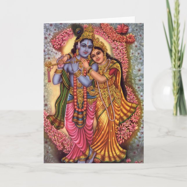 Carte Seigneur Krishna et Radha (Devant)