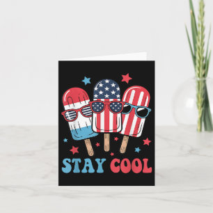 Carte Séjour Cool Popsicle 4 juillet Patriotique Usa Ame