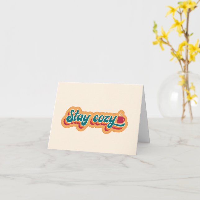 Carte Séjournez dans une tasse confortable de café ou de (Fleur jaune)