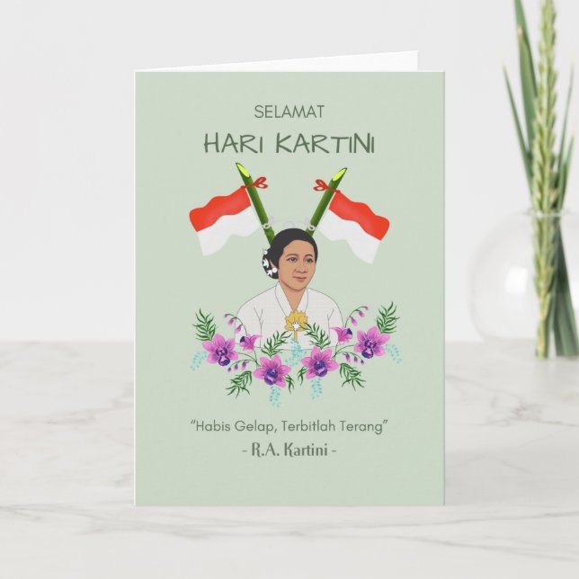 Carte Selamat Hari Kartini Joyeux jour Kartini Indonésie (Devant)