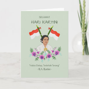 Carte Selamat Hari Kartini Joyeux jour Kartini Indonésie