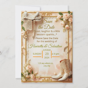 Carte Selle & Étincelle - Mariage Occidental Enregistrer