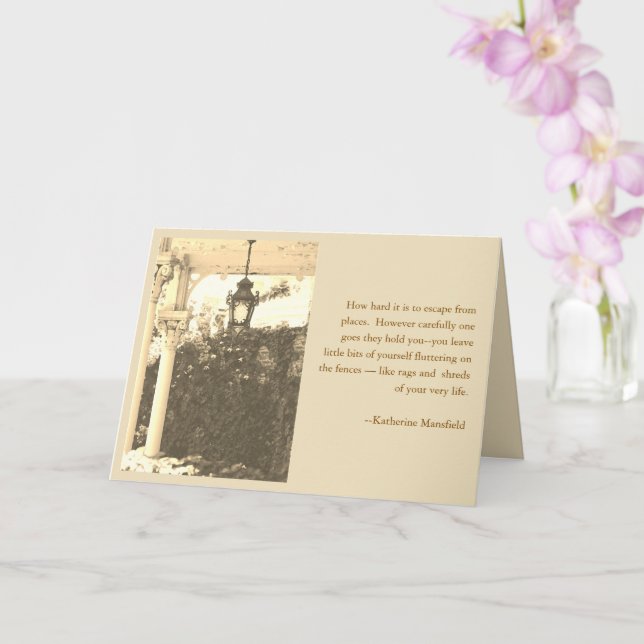 CARTE S'ÉLOIGNER + CITATION SUR LE DÉPART (Orchidée)