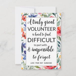 Carte semaine d'appréciation du bénévole tropical