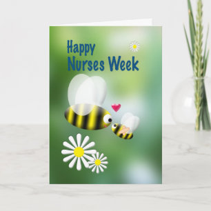 Carte Semaine des infirmières Abeilles mignonnes et marg