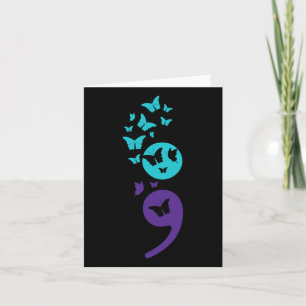 Carte Semicolon de papillon Sensibilisation au suicide S